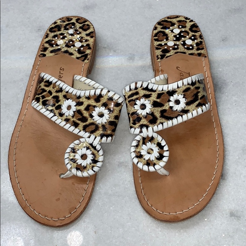Jack Rogers jacks flat sandal sz 8  leopard